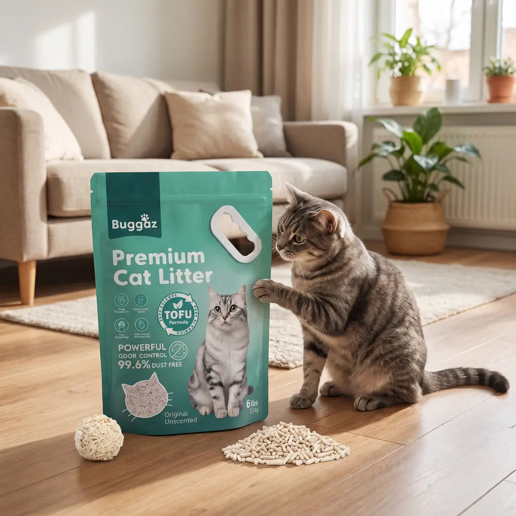 Try Buggaz Tofu Cat Litter Risk Free