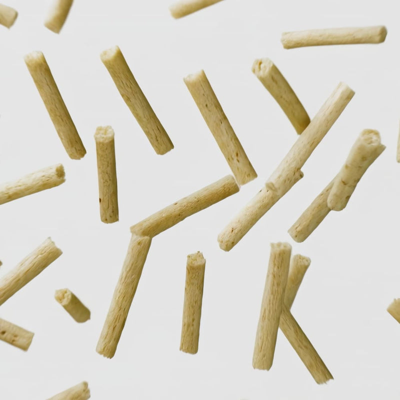 Close-up of Buggaz tofu litter pellets